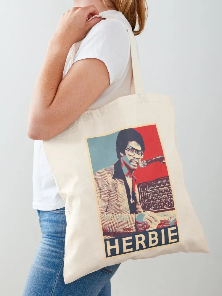 

Herbie Hancock Hope Poster - Sizes of Jazz Musician History Tote Bag women bag Custom bag woman shopping