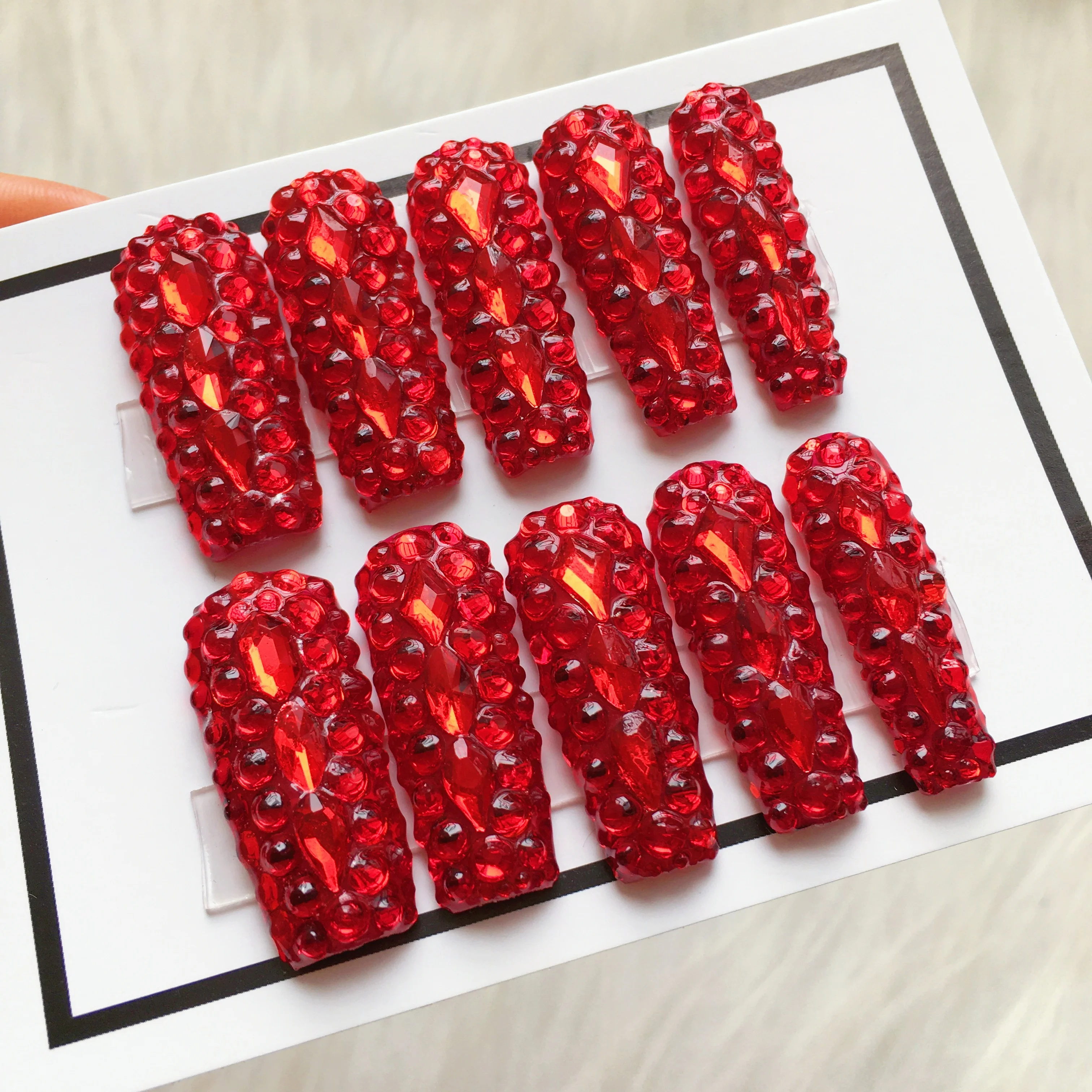 

2024 Luxury High Quality 10PCS Handmade Salon Soft Gel Press On Nails Acrylic False Nails Sets