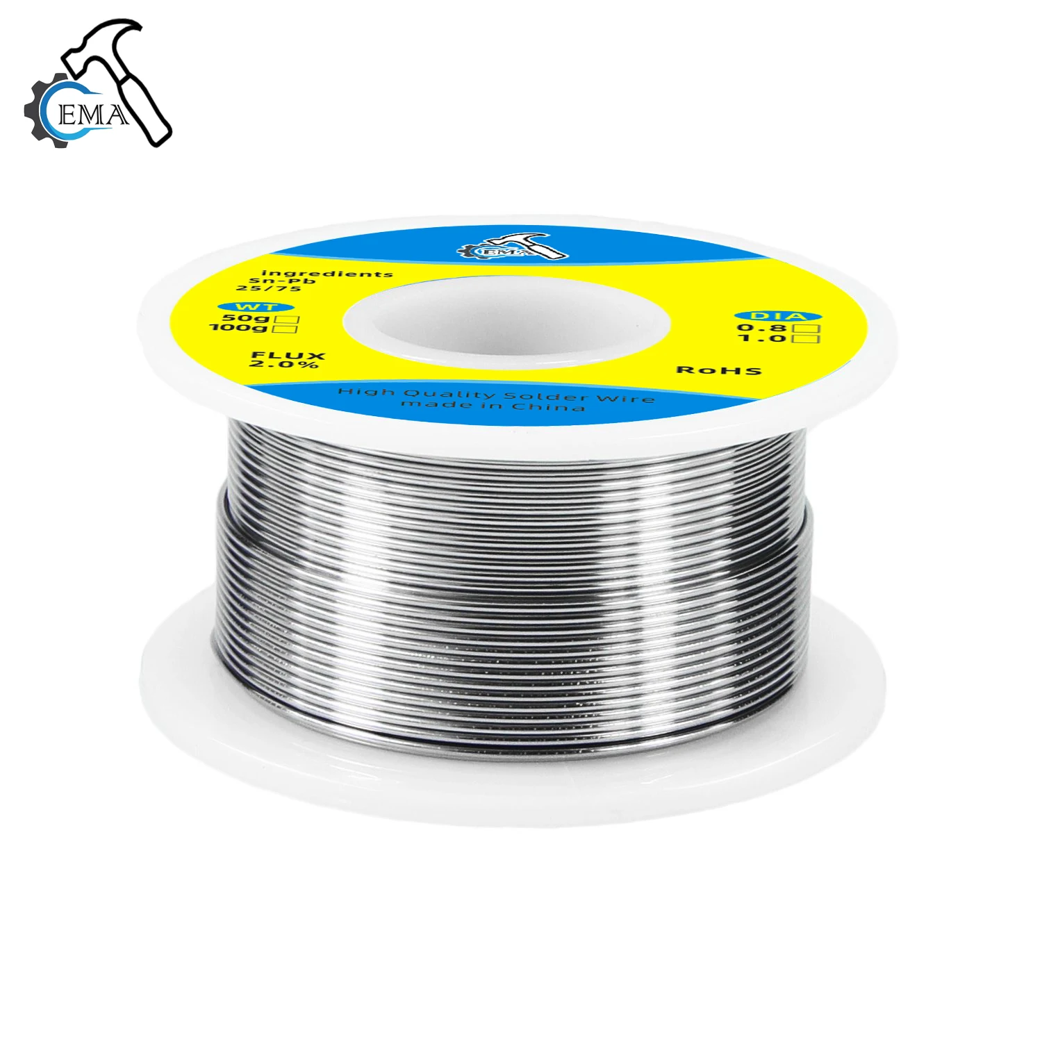 500g/100g/50g CF-25 fio de solda estanho 0.8/1.0mm rolo limpo resina núcleo de solda fio de solda fluxo carretel tubo