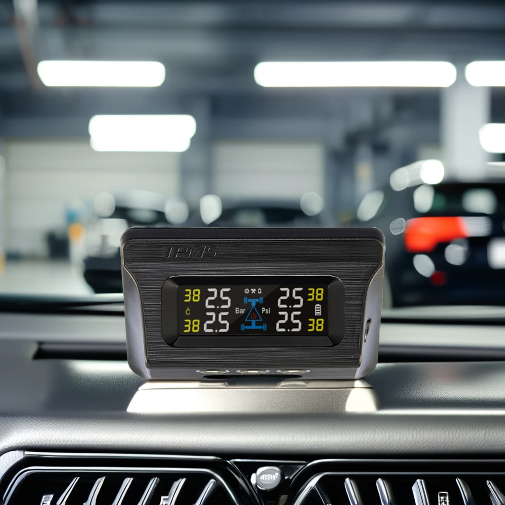 SPY HD color screen real-time Digital Wireless TPMS with Solar/USB Charging with 4 Sensors Digital Tire Gauge Easy installation