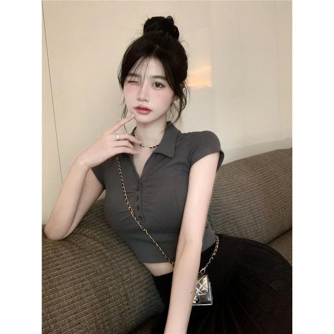 Crop Top T Shirts In Cotton Y2k Clothes Funny Japanese Teal Tee Oversized Short Sleeve Loose Fit Red Black Otaku Interesting Ins
