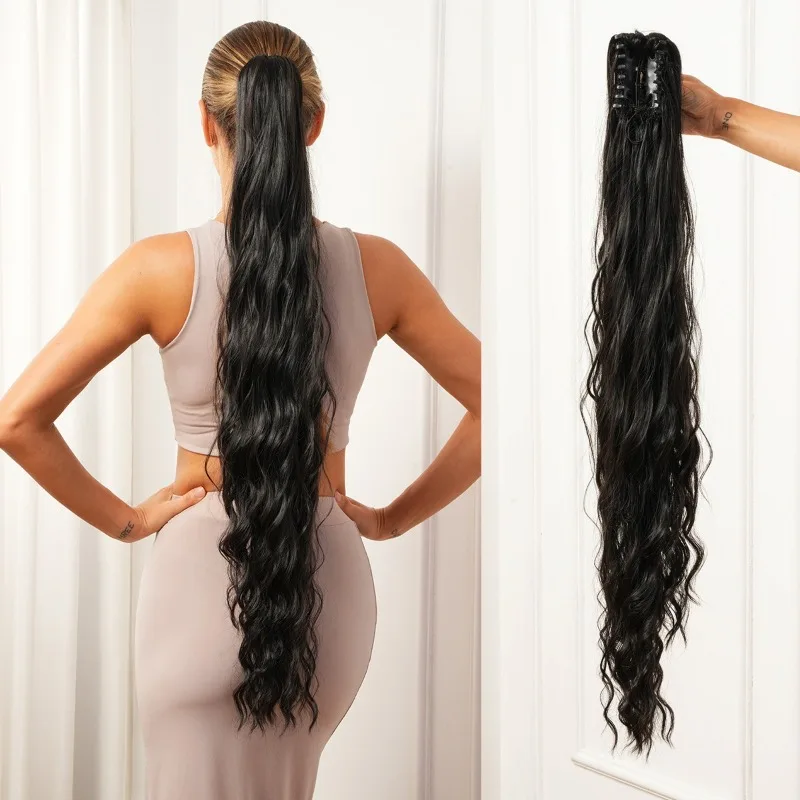 

Вечерние женские рябь, конский хвост, заколка для волос, банкетное вечернее платье, парик из химического волокна, женский длинный вьющийся парик для волос, шиньон