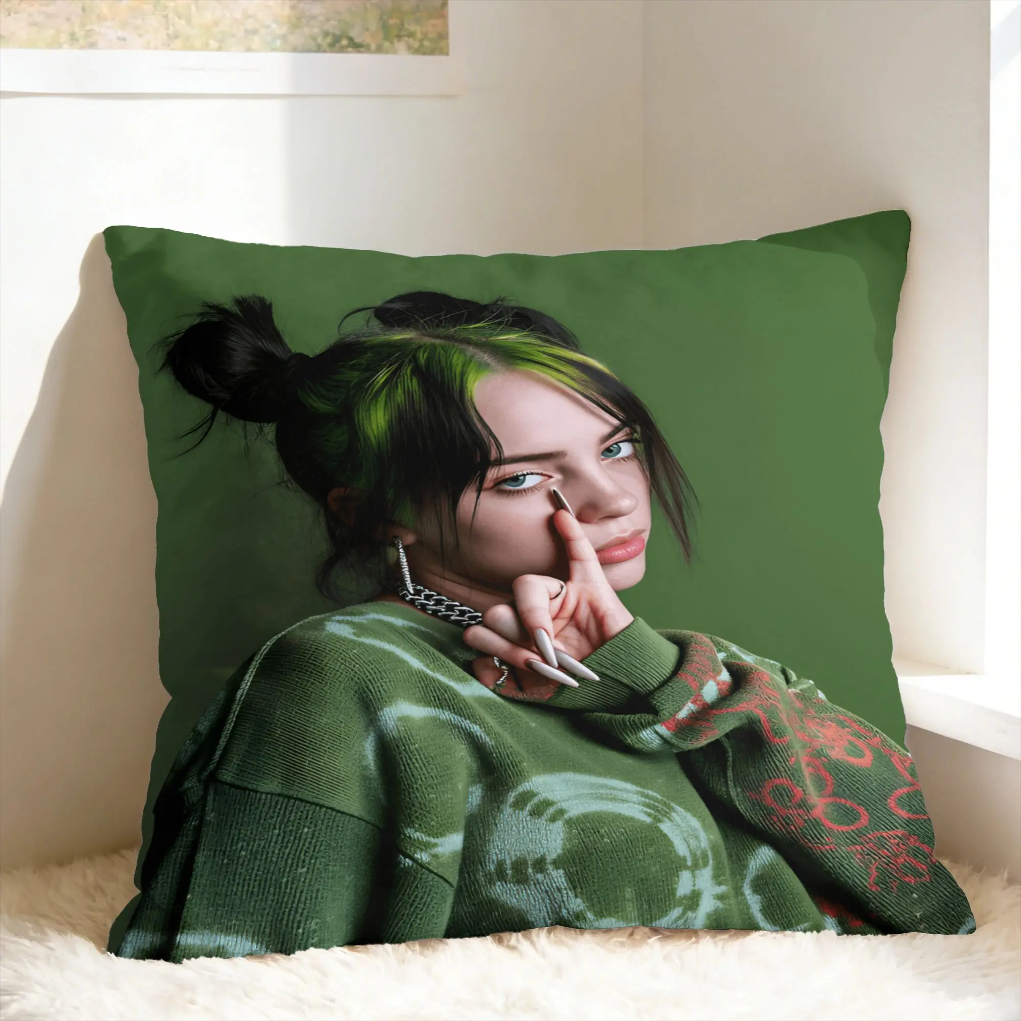 Pillow Cover HIT ME HARD AND SOFT B-Billie E-Eilish  Fashion Pillow Case For Living Room Sofa Pillowcases