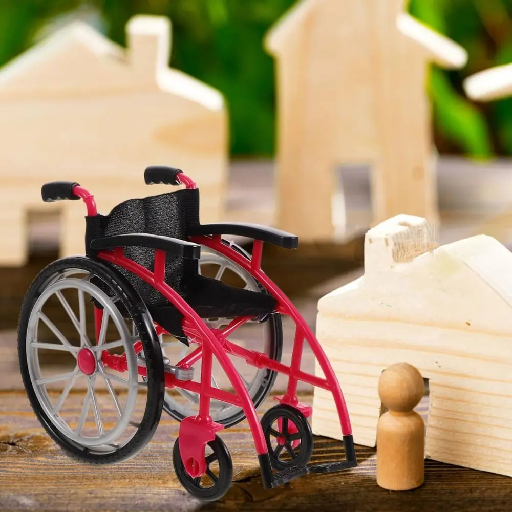 Poppenhuis accessoire miniatuur rolstoel DIY poppenhuis opvouwbaar poppenhuis decor realistische kinderen gits kruk model meubilair