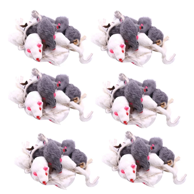 ABUP-Real  Fur Mice Cat Toys Pet Toy Children's Toys 72-Pack