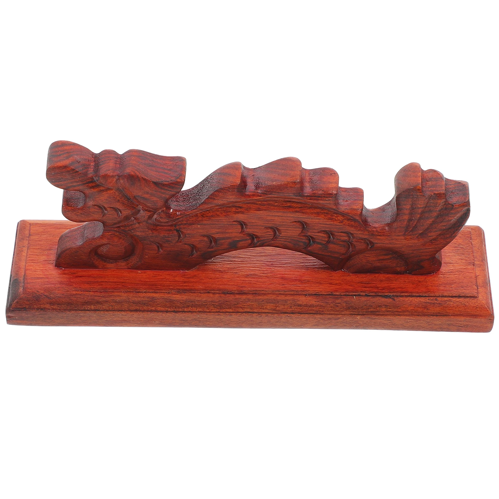 

Dragon-shaped Red Sandalwood Pen Holder Calligraphy Brush Rest Painting Rack Wooden Ink Bamboo Shelf
