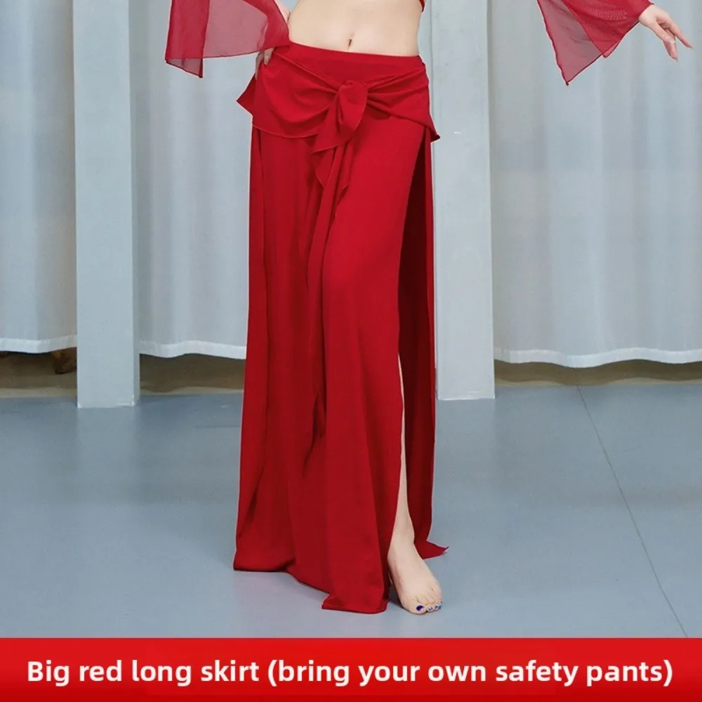 

Belly Dance Practice Skirt - Slit Long Half Skirt for Women, Flattering & Flowy Hip Scarf Style for Performance & Oriental Dance