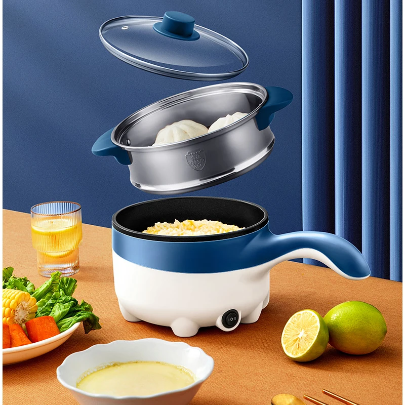 2L Travel 12V 24V Car Truck Multifunction Electric Cooking Skillet Double Layer Hot Pot Soup Heater Rice Cooker Food Steamer Pan