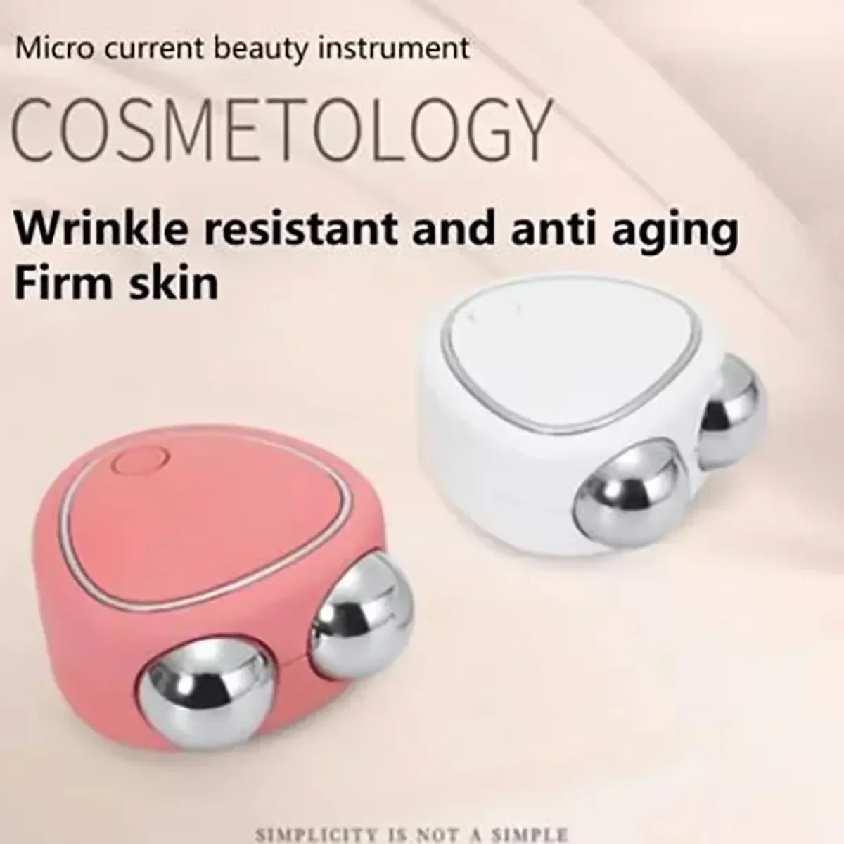 Rullo di bellezza professionale 3 in 1 1 pezzo: microcorrente EMS e vibrazione sonica, massaggiatore facciale portatile ricaricabile per le rughe