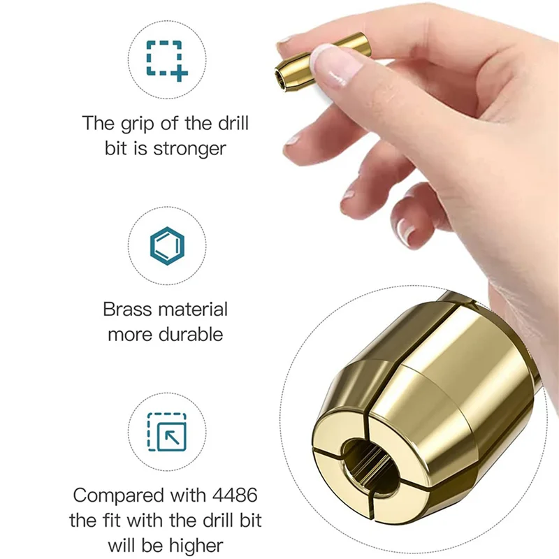 30Pcs Brass Collet For Dremel,Replacement 4485 Quick Change Rotary Drill Nut Tool Set 0.8/1.2/1.5/1.8/ 2.0/2.4/3.0/3.2Mm-A78G