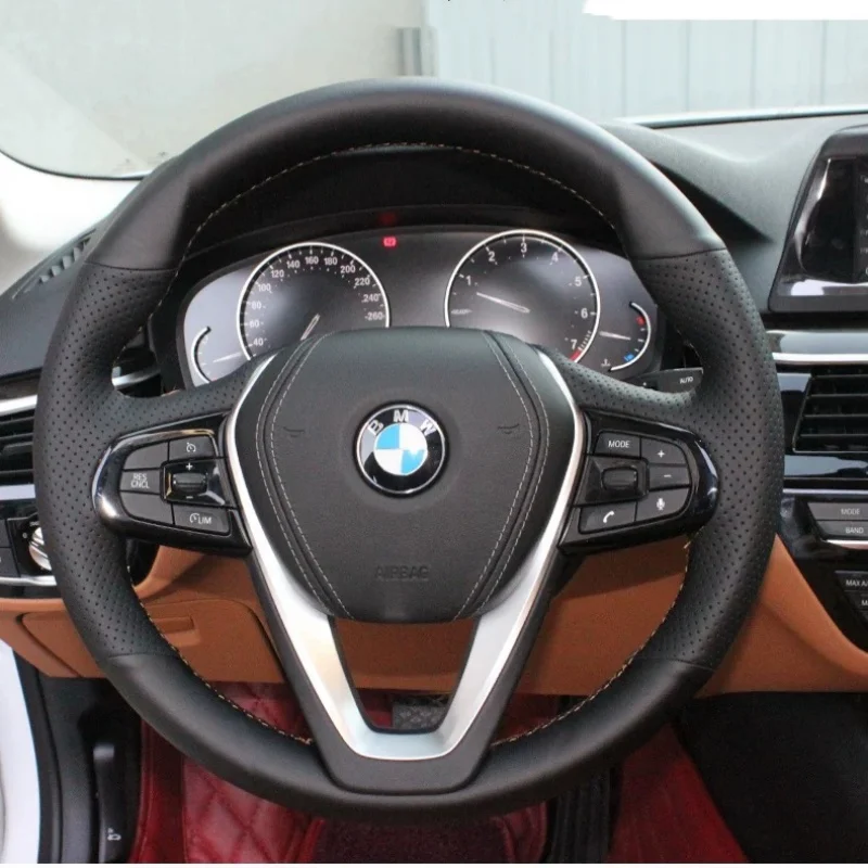 For BMW 5 Series X1 X2 X3 X4 X5 3 Series 320 Car Steering Wheel Cover Hand-sewn Leather Auto Interior Steering Wheel Braid Cover