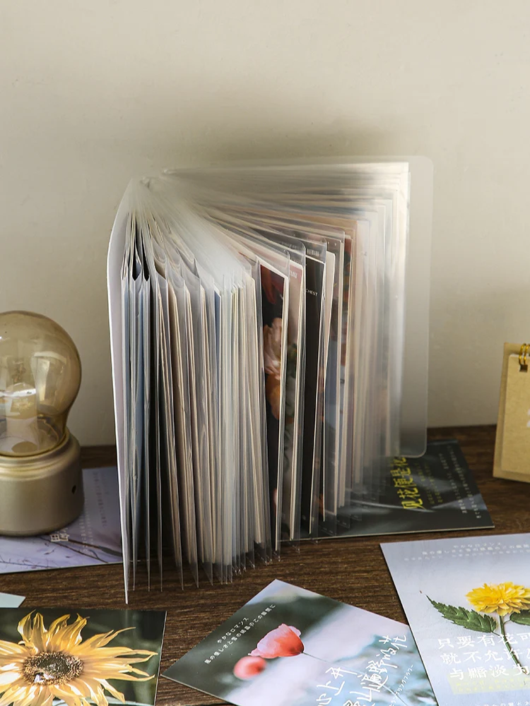 40 Pages/Book A6 Pocket Transparent Photo Postcard Organizer DIY Decorative Book Large Capacity Organizer Album Book