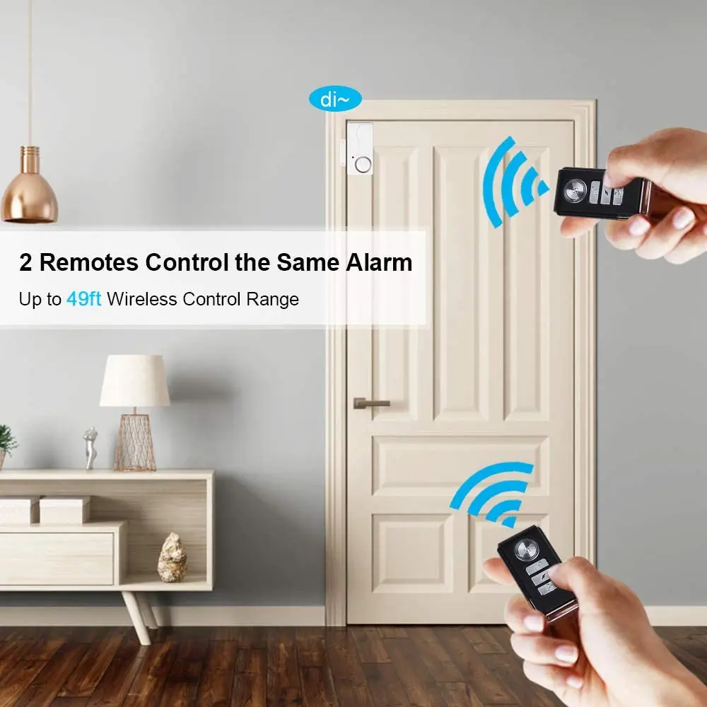 Wsdcam Anti-Theft Alarm 110db Loud Door and Window Alarm Wireless Vibration Alarm with Remote Control Bicycle Security Sensors