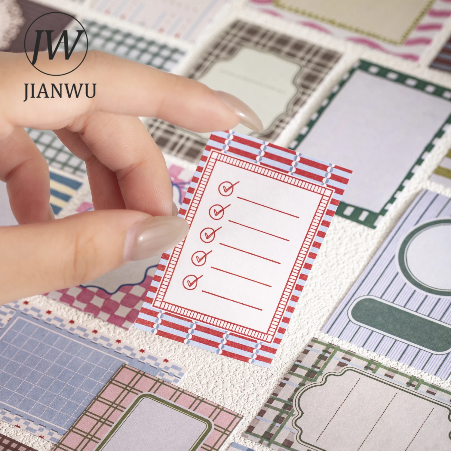 JIANWU Border Chronicles Series Vintage Baroque Frame Label Landscape Material Collage Sticker Creative DIY Journal Stationery - view 2