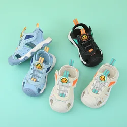 New Summer Toddler Sandals Baby Girl Shoes Solid Color Leather Breathable Boys Sneakers Kids Infant Sport Boys Sandals