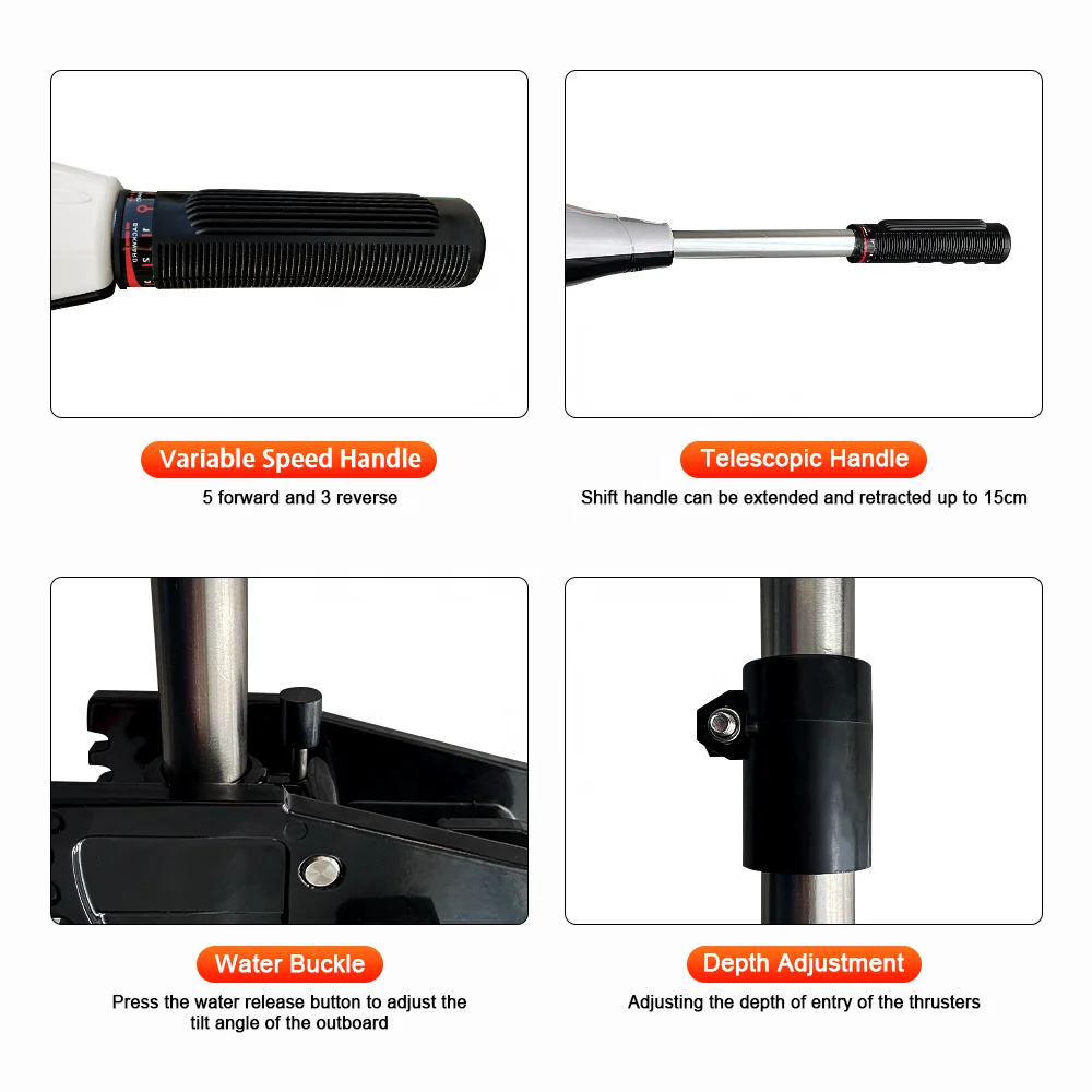 60lbs Electric Trolling Motor DC 12V 50A Saltwater Transom Mounted Outboard Brushed Engine For Inflatable Kayaks