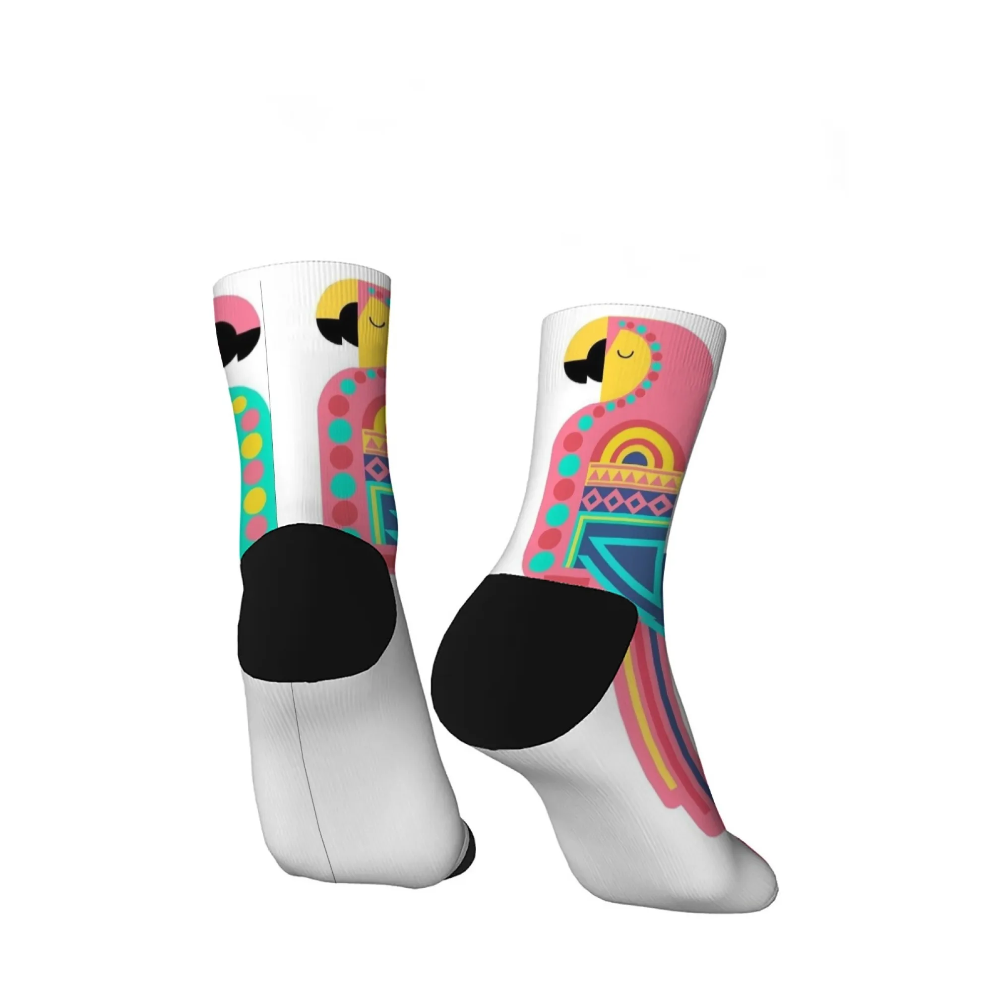 شخصية الطيور الحمراء والخضراء الرجال الجوارب القصيرة الجدة مضحك مجنون ضغط الجوارب لينة مريحة عارضة الهيب هوب