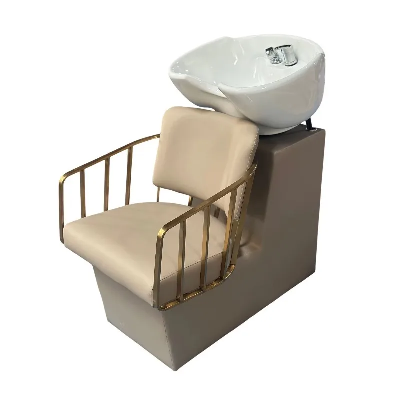 Beauty Salon High-end Hair Salon Shampoo Bed Hair Salon Rinsing Bed Ceramic Basin Chair