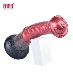 FAAK Fantasy Long Penis Realistic Horse Dildo With Suction Cup Silicone Sex Toys For Men Women Multi Color Anal Plug