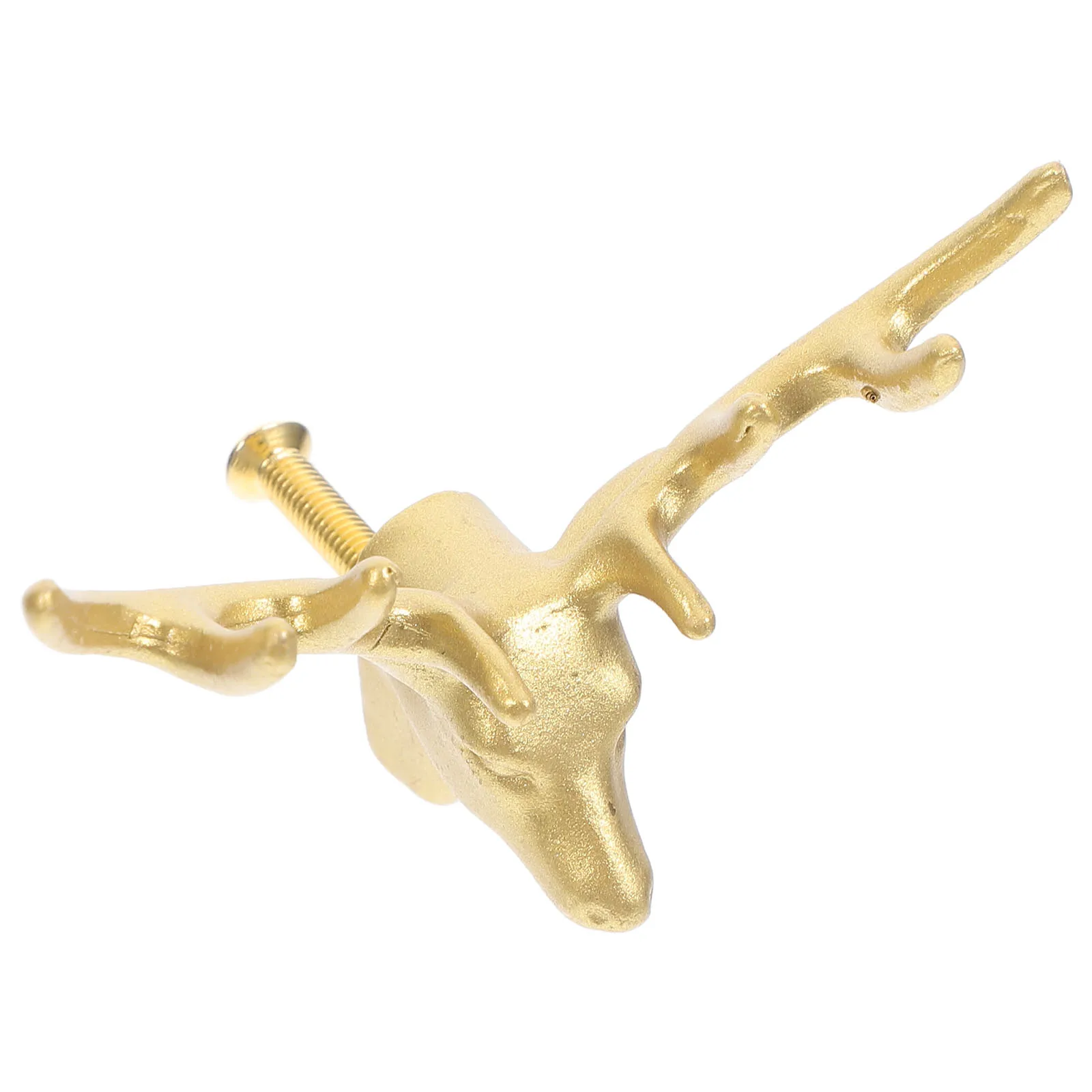 

Brushed Brass Cabinet Knob Deer Head Design Luxurious Finish Drawer Pull Closet Door Handle Wardrobe Dresser Cupboard Handles