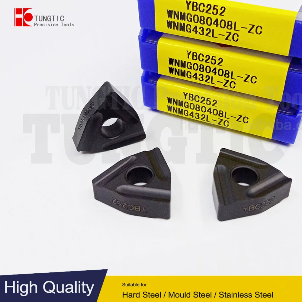 WNMG080408L-ZC YBC252 YBC251 WNMG432L-ZC Turning Cutting Tools Inserts CNC Carbide Cutter For Steel