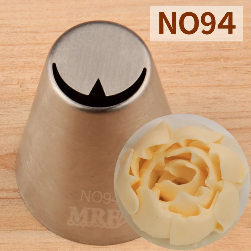 MRF 1PCS Stainless Steel 18/8 Russian Flower Bakery Craft Piping Nozzle,DIY Cakes Cupcakes Dessert Icing Tip #NO94