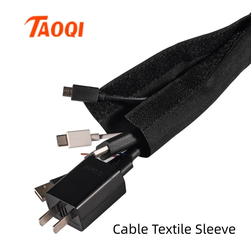 1/5MCable Textile Sleeve 10mm - 80mm Nylon Cloth Sleeve Automobile Harness Protection Self-adhesive Open Wrapped Tube Insulation