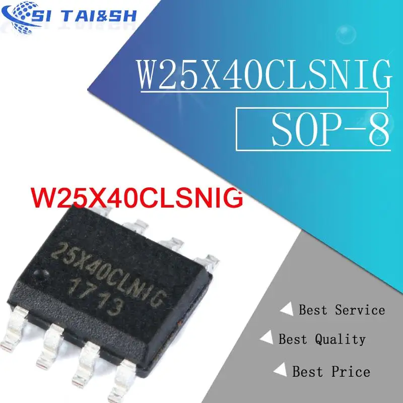 W25X40CLNIG W25X40CL SPI FALSH SOP8 4MB Winbond, W25X40 W25X40BVSNIG, 10 peças