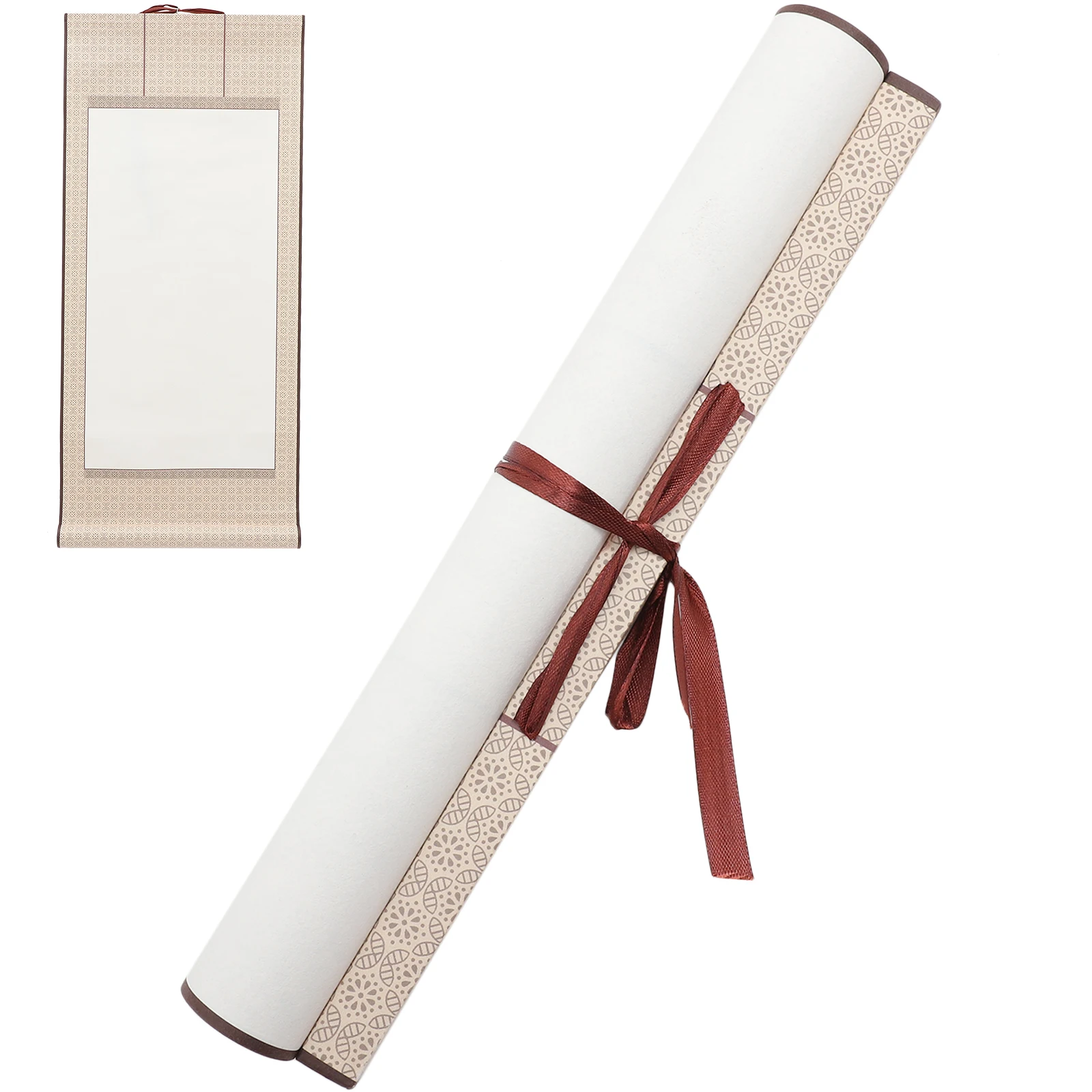 Mini rollo de papel colgante en blanco para caligrafía, pintura china, arte portátil de acuarela de arroz, decoración del hogar, 2 uds.