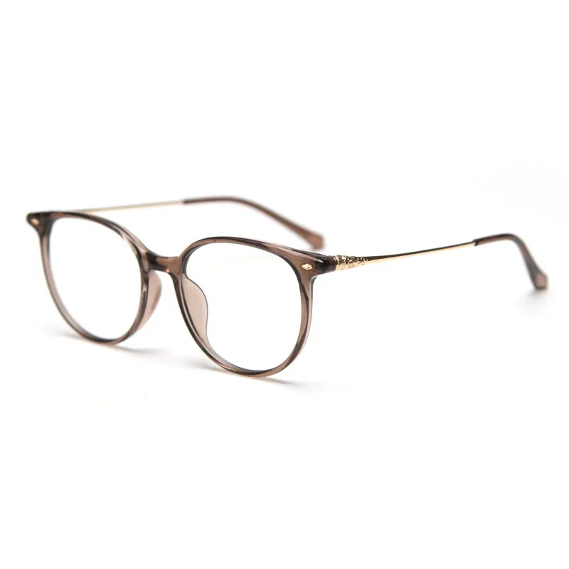 KUXA خمر السلحفاة إطار نظارات النساء النظارات البصرية المستديرة قصر النظر مد البصر وصفة طبية Oculos المضادة للانعكاس TR90 ضوء