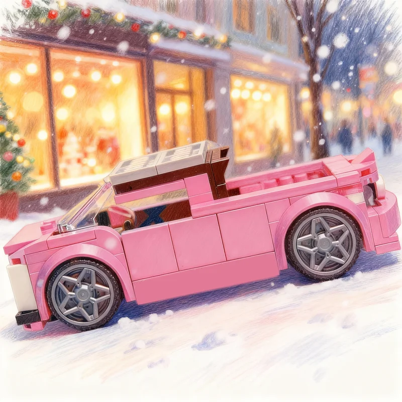 

242pcs MOC City Champions Night Street Pickup Model Building Blocks Construction Toys Idea Christmas Gifts Education Brick