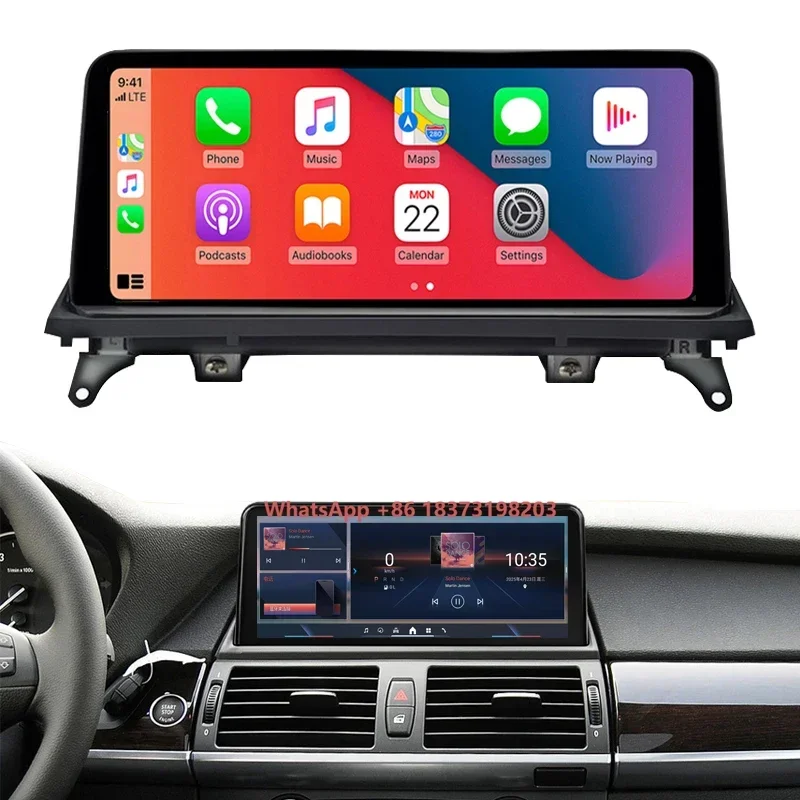 

KANOR Android 8 Core 6GB+64GB Touchscreen Car Multimedia Player GPS with Split Screen for X5 (E70) & X6 (E71) Dashboard