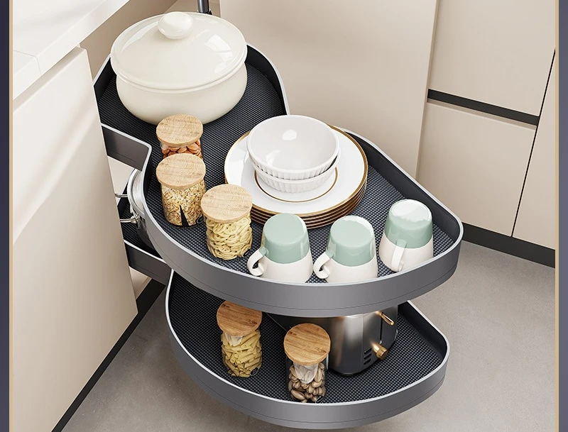 Corner UFO Basket Kitchen  Bowl Basket Inner Shelf Pot Rack Basket Little Monster Storage