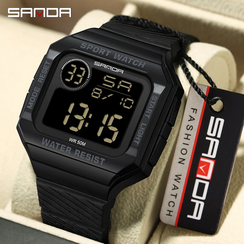 SANDA New Men\'s Watches Sport Military Watch Resistant Waterproof Digital Wristwatch for Men Clock relogio masculino 2129