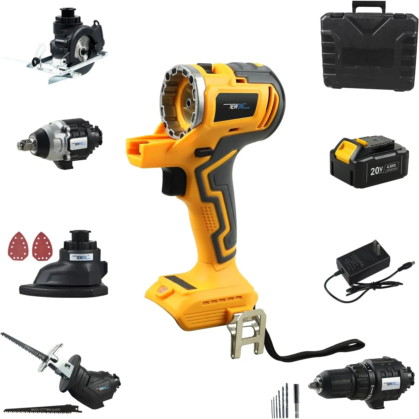 

5-Tool Cordless Tool Combo Kit Compatible with De-Walt 20V Battery,Tool Set with Circular Saw, Drill,Reciprocating Saw, Impact