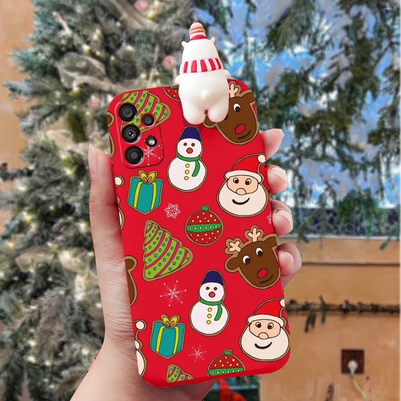 Christmas 3D Reindeer Santa Claus Case For Redmi Note 12 10 11 13 9 10s 11s 12s 9s Redmi 12C 13C 10C Poco X3 X5 Pro Tpu Cover