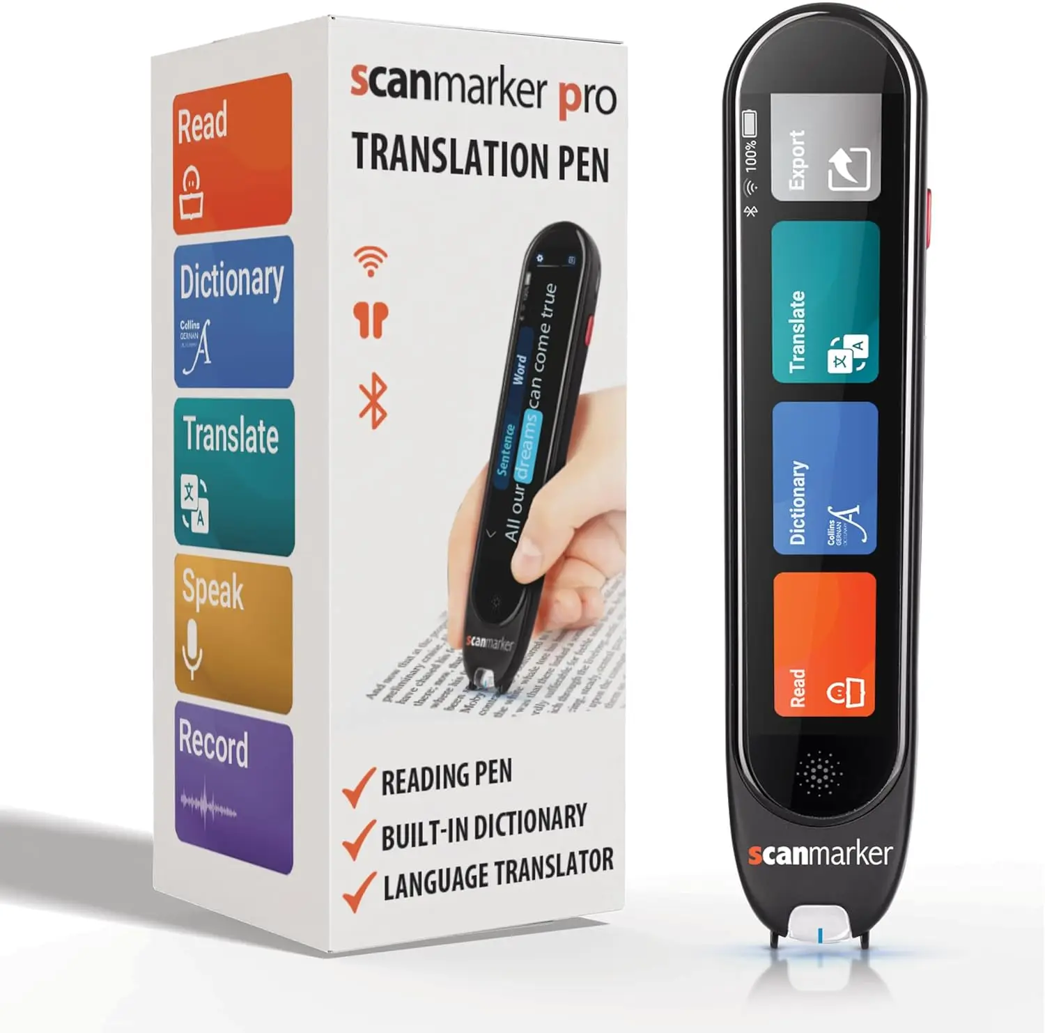 

Scanmarker Pro: Reading & Translation Pen for Kids & Adults, Dyslexia Support, 100 Languages
