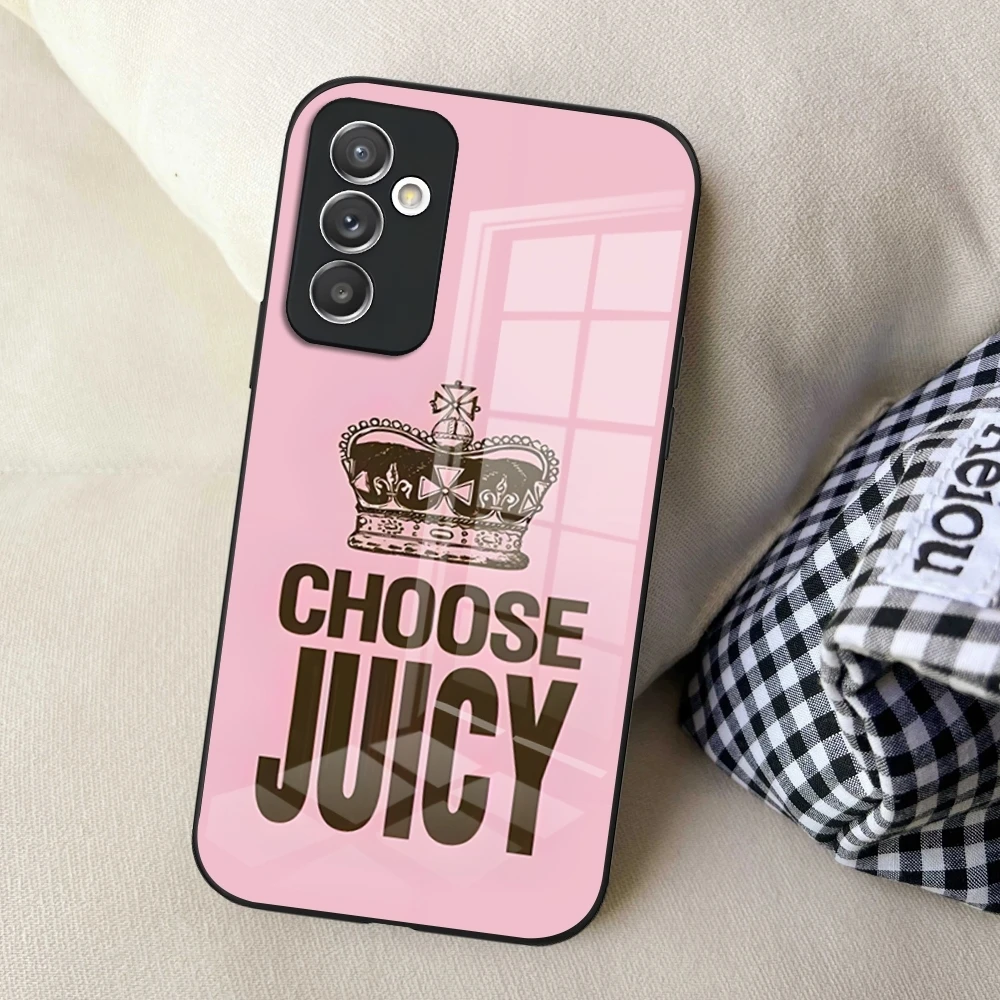 J-Juicy C-Couture Phone Case for Samsung S24 Ultra S23 S22 S20 Fe S21 Plus Galaxy A54 A34 A24 A53 Note 20 Glass Cover