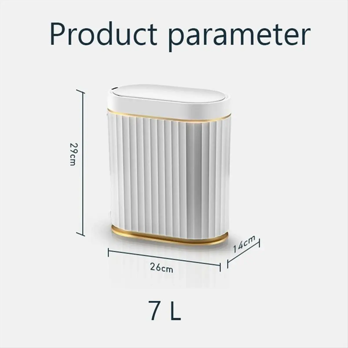 

(ABLP) 7L Sensor Trash Can for Kitchen Garbage Tin for Bathroom Light Luxury Family Living Room Cracks Trash Bin