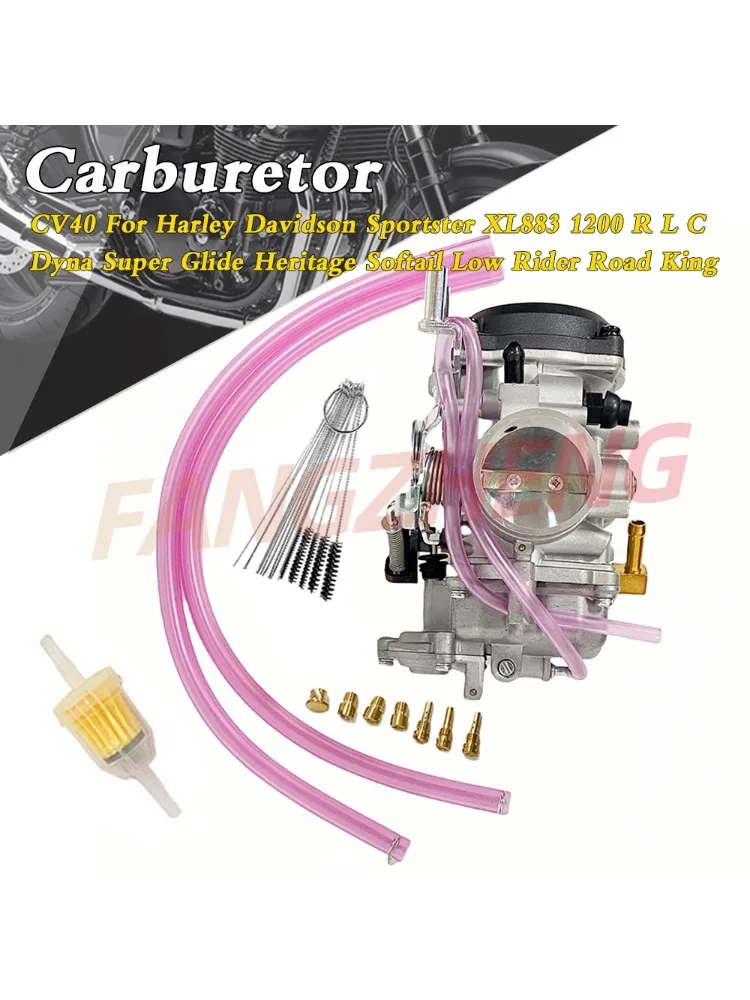 CV40 Motorfiets Carburateur Voor Harley Davidson Sportster XL883 1200R L C Dyna Super Glide Heritage Softail Low Rider Road King - afbeelding 2