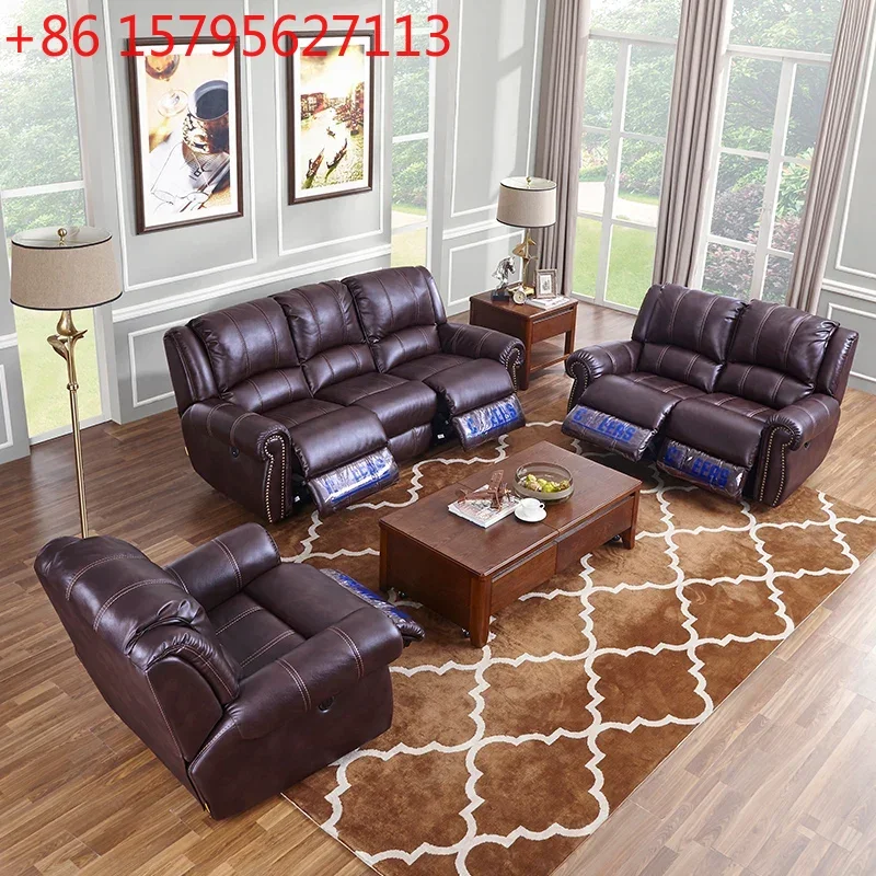 Retro Functional Sofa Faux Leather Light Luxury Living Room Combination Small Apartment Furniture
