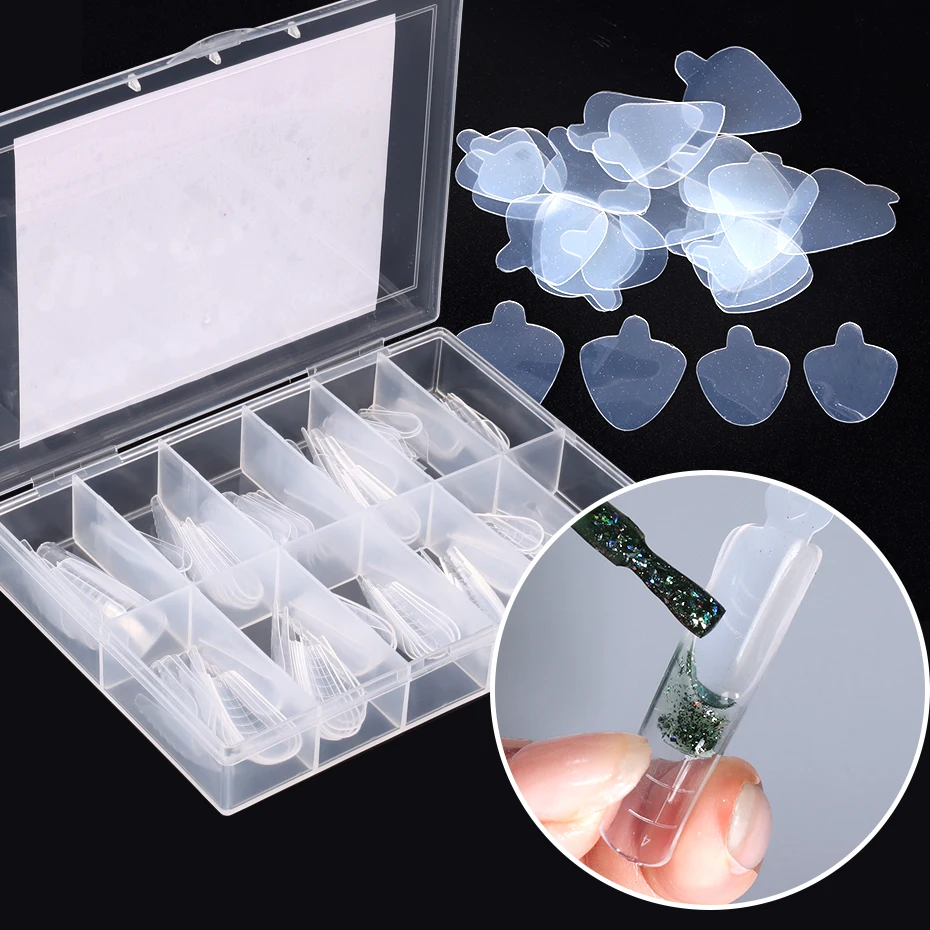 120pcs Extension False Nail Tip Form French Forma Dual Sticker Mold Set Auxiliary Line Design Silicone Pad Manicure Builder Tool