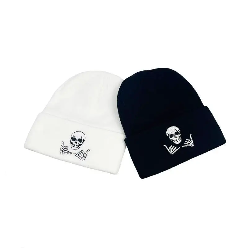 Winter Beanies Hat Men Women Cozy Winter Knit Skull Cap Embroidered Warm Beanies Thick Stretchy Hat Unisex Sports Beanies Hat