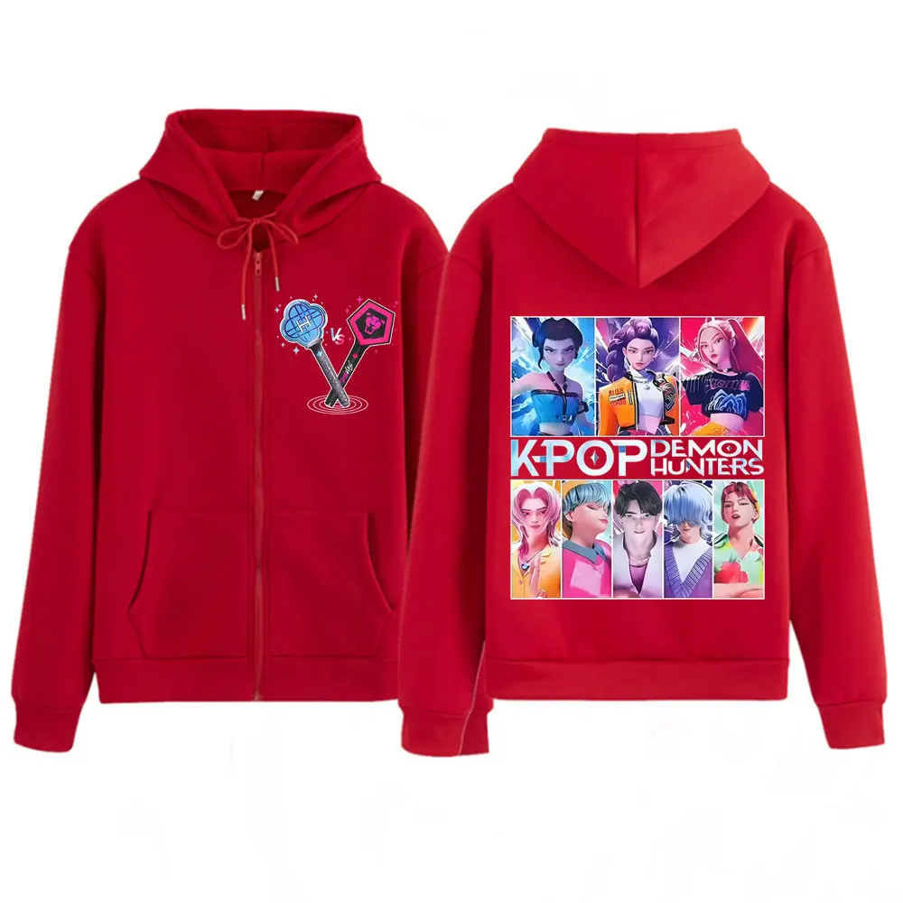 Kpop Demon Hunters Saja Boys Anime Felpe con cerniera grafica Felpa moda unisex Giacca da regalo per fan estetica a maniche lunghe