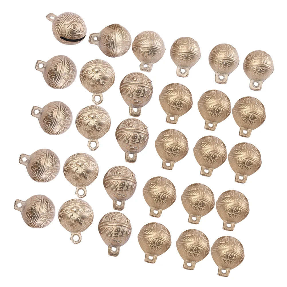 

30 Pcs Ancient Vintage Bronze Jingle Bells Retro Decor Mini Copper Accessories Jewelry Wind Chime Holiday Joy