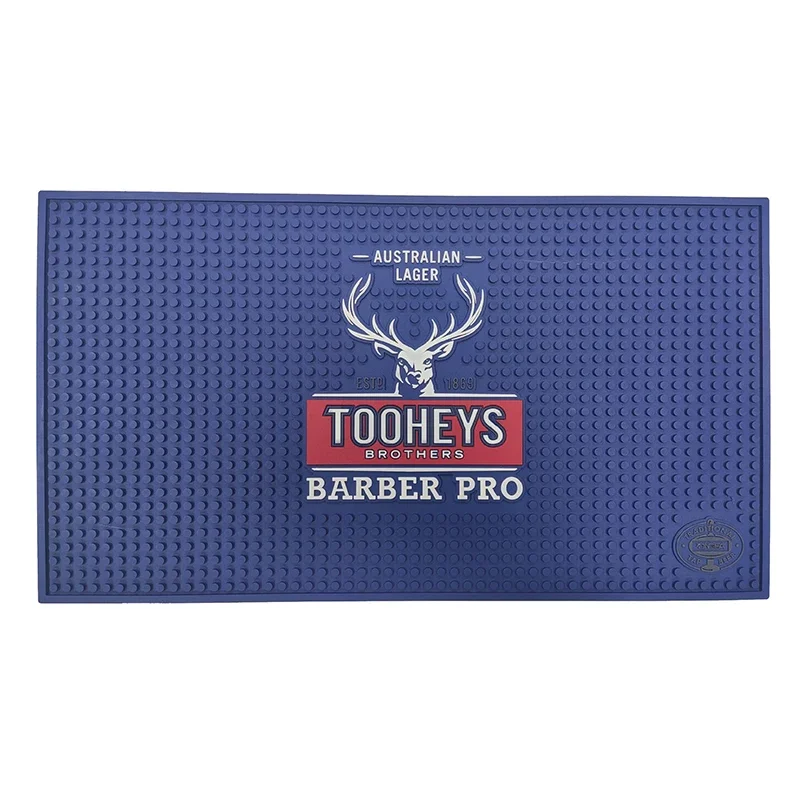 Anti-skid Mat Blue Buck Cushion Non-slip PVC Pad Hairdress Barber Tool Storage Organizer for Clippers Scissors Trimmers Brushes