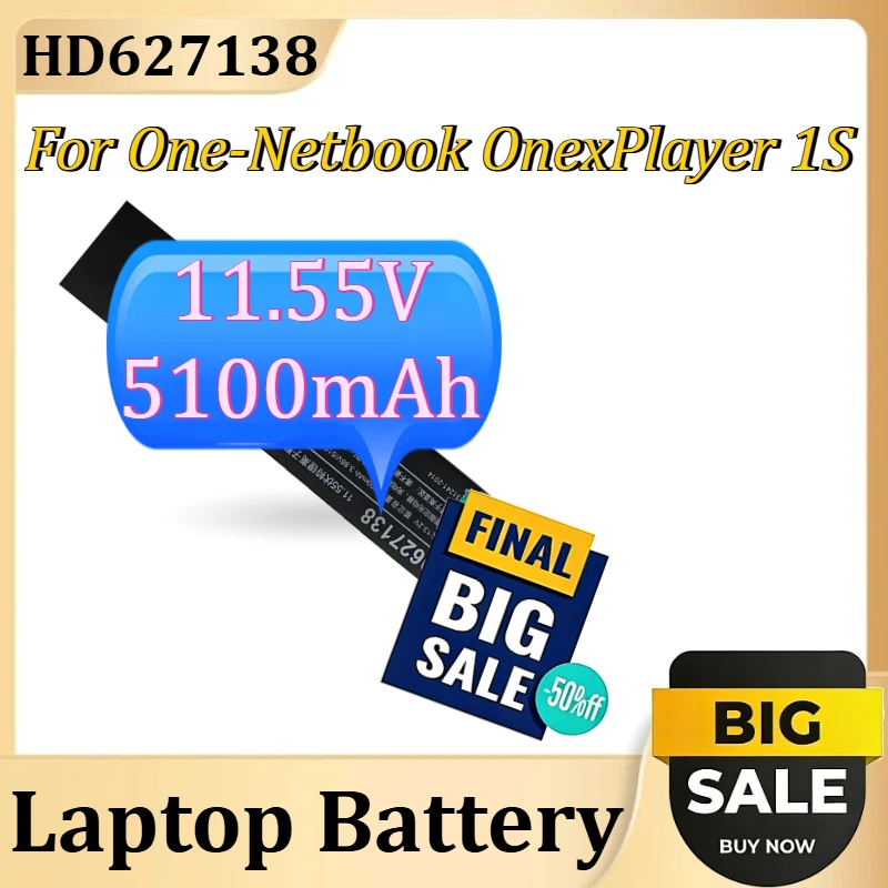 

HD627138 Laptop Battery For One-Netbook OnexPlayer 1S Handheld Game Players PC 11.55V 5100mAh