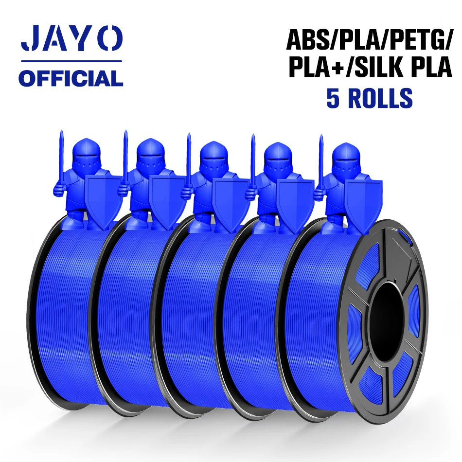 

JAYO ABS/PLA META/PETG/SILK/TPU/Wood/ Rainbow/Marble 3D Printer Filament 1.75mm 5 Roll 3D Printing Materials for 3D Printer