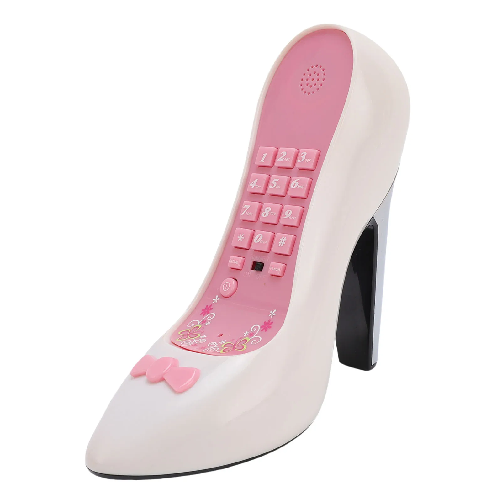 High Heel Shoe Telephone Decor Distinctive Clear Sound Quality Vintage Special Shaped Retro Corded ABS Phone for Communicating