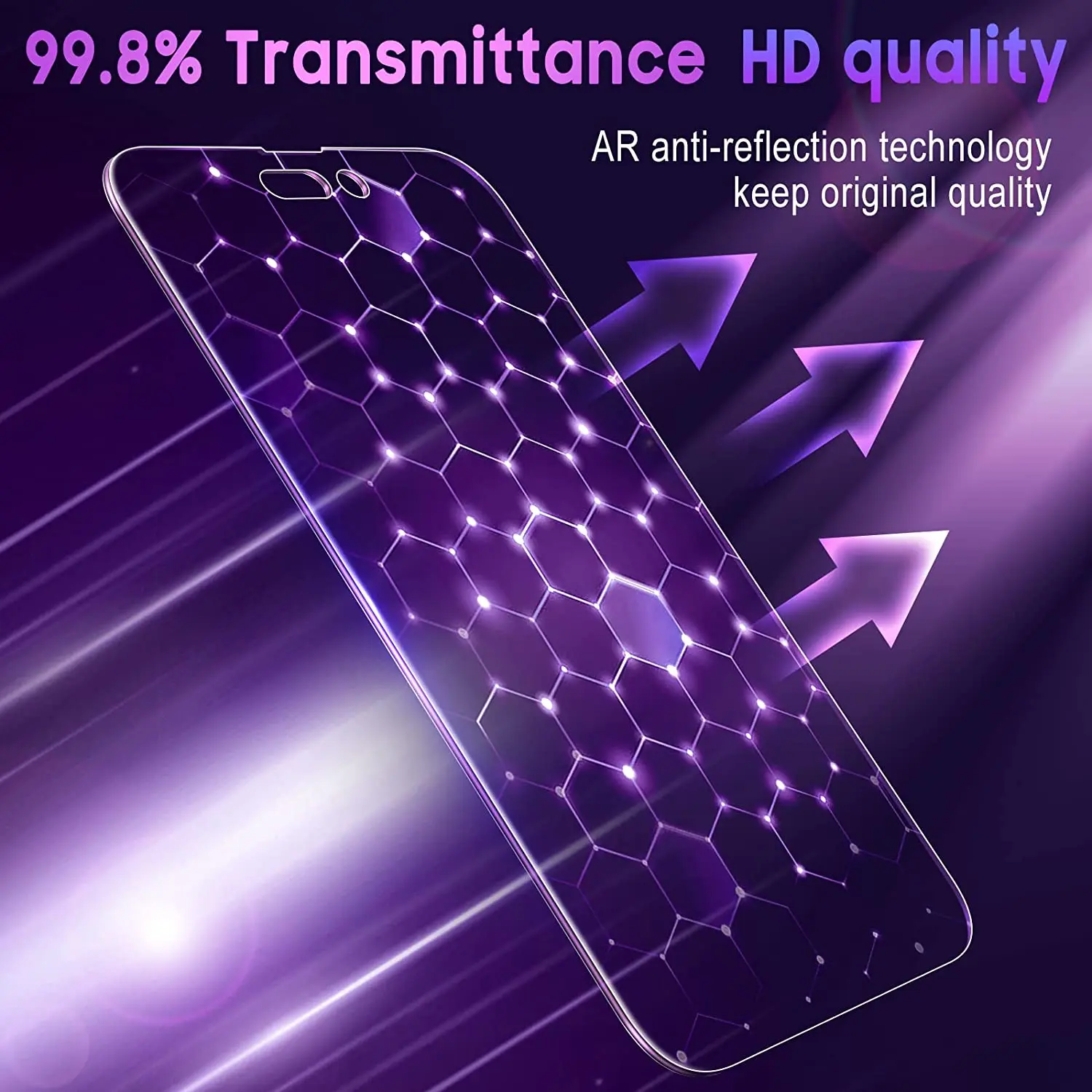 2 Pcs Gradient Tempered Glass for iPhone 15 14 13 12 11Pro Max Privacy Screen Protector Anti Spy Anti Blue Light Eye Protection